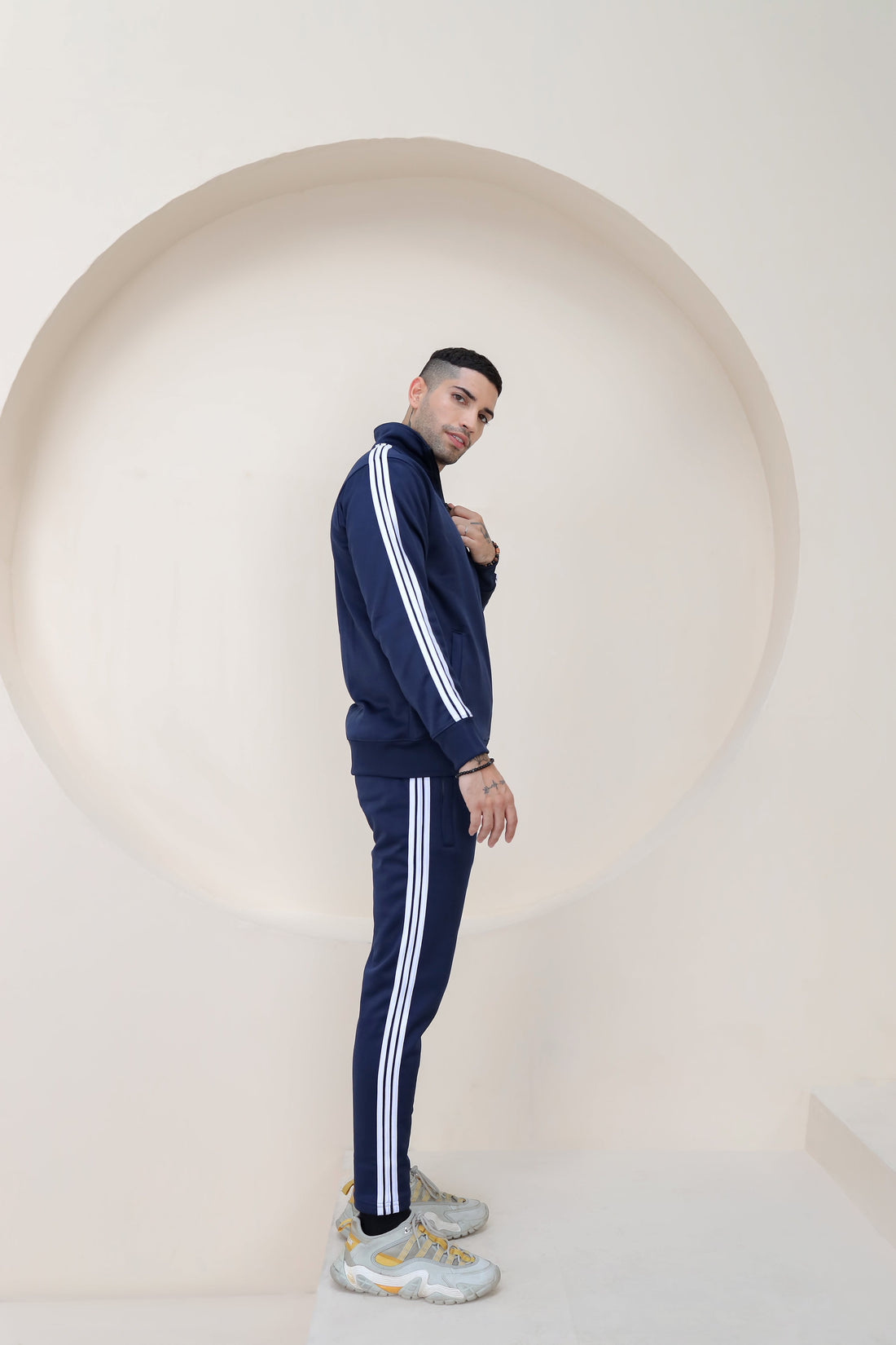 A.D.I.D.A.S Men Tracksuit in Blue with White Strip