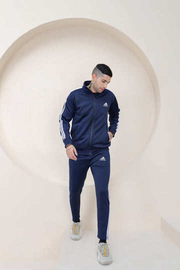 A.D.I.D.A.S Men Tracksuit in Blue with White Strip