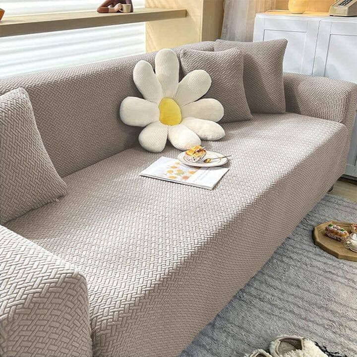 Stripe Jacquard Sofa Cover - Mouse