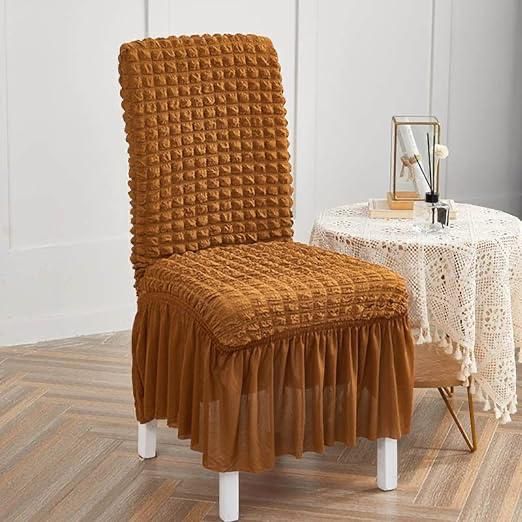 Bubble Fabric Chair Covers Copper