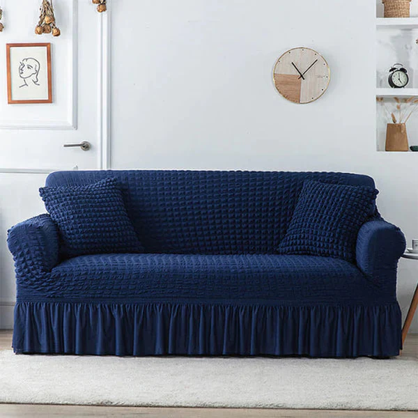 Turkish Bubble Fabric Sofa Cover - Blue